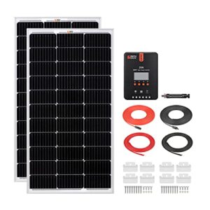 rich solar 200 watts 12 volts monocrystalline solar kit with 2 pack of 100w solar panel+ 20a mppt charge controller+ 15a inline fuse holder