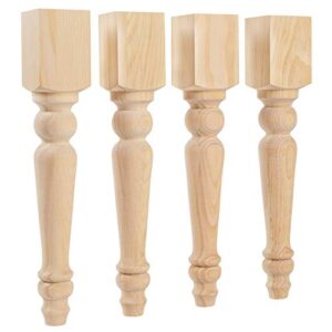 carolina leg co. knotty pine chunky cottage bench legs - replacement coffee table legs - set of 4 - dimensions: 2.75" x 16"