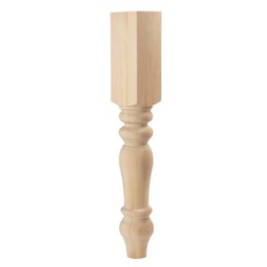 carolina leg co. chunky island leg - pine - widely compatible wood - finish ready - dimensions: 5" x 34.5"