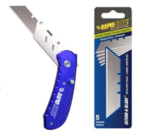 rapid edge extend-a-blade utility knife with double length box cutter blade and 3 sliding blade positions
