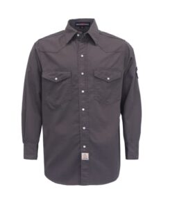 bocomal fr shirts flame resistant shirts fire retardant welding shirts snaps fastener nfpa2112 7.5oz gray men's welder shirt