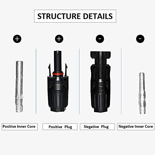 iMESTOU 2PCS 10 AWG SAE Adapter Solar Connector Cable 60 cm/ 24 inch with SAE Polarity Reverse Connector for RV Solar Panel