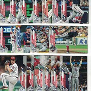 Washington Nationals/Complete 2020 Topps Nationals Baseball Team Set! (28 Cards Series 1 and 2) PLUS 2019, 2018 and 2017 Topps Series 1&2 Team Sets! 2019 World Series Champs!