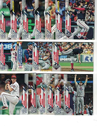 Washington Nationals/Complete 2020 Topps Nationals Baseball Team Set! (28 Cards Series 1 and 2) PLUS 2019, 2018 and 2017 Topps Series 1&2 Team Sets! 2019 World Series Champs!