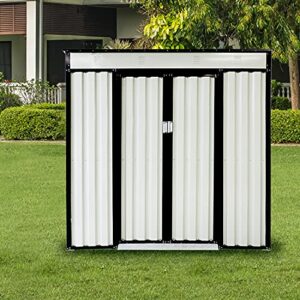 SOLAURA 6'x4' Outdoor Vented Storage Shed Garden Backyard Tool Steel Cabin (White)