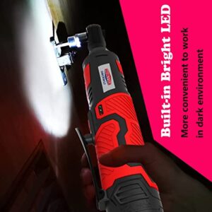 Dobetter Cordless Ratchet Wrench 3/8 Electric Ratchet Wrench Set, 55 N·m Power Ratchet Tool with (2) 2 Ah Lithium Batteries, 7 Sockets, 2 Screwdrivers, 1 Extender, 1/4 Adapter, Quick Charger -DBCRW12