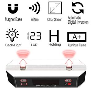 eOUTIL Digital Level Angle Finder Waterproof IP65 Protractor Angle Gauge Inclinometer with V-Groove Magnetic Base/0~360 Degree