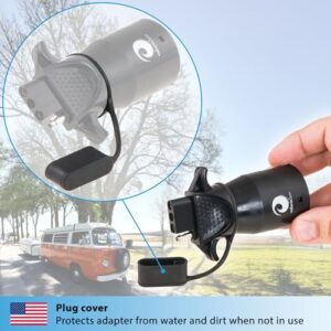 valonic Trailer Plug Adapter - with dust Cover - 7 Way Blade to 4 Way Flat - Trailer Connector for Trailer Light - 7 pin to 4 pin - Female