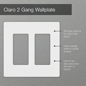 Lutron CW-2-WH-2 White Claro 2 Gang Decorator Wallplate (2 Pack) | CW-2-WH Count