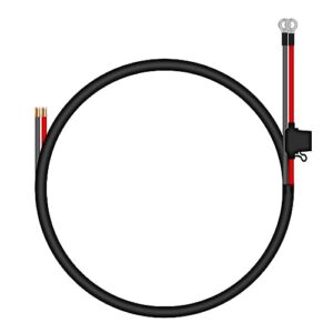 newpowa red black extension cable and battery cable with fuse (battery cable w/ 30a fuse)