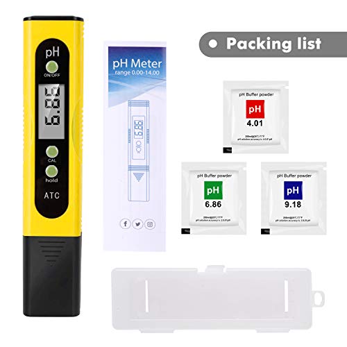 Digital pH Tester - High Accuracy pH Meter for Drinking Water Aquarium and Hydroponics