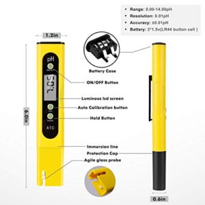 Digital pH Tester - High Accuracy pH Meter for Drinking Water Aquarium and Hydroponics