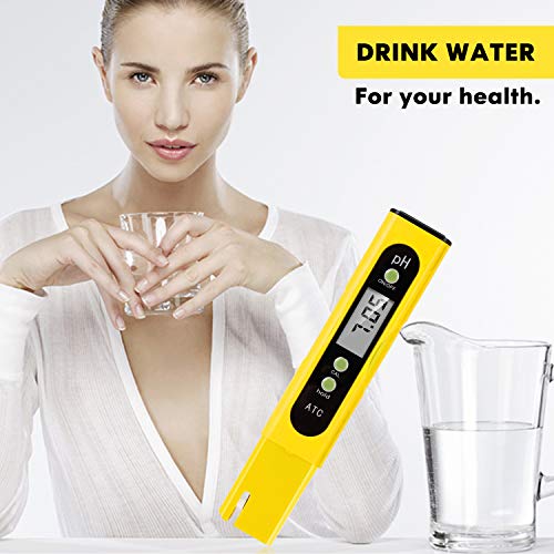 Digital pH Tester - High Accuracy pH Meter for Drinking Water Aquarium and Hydroponics