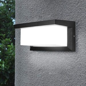 shinbeam outdoor wall porch lights led matte black wall mount exterior lamp ip65 waterproof lighting fixture 3-color-changeable wall fixture warm white cold white and nature white color(black)