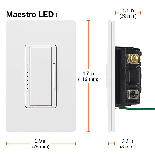 Lutron Maestro LED+ Dimmer Switch for Dimmable LED, Halogen and Incandescent Bulbs, 150W/Single-Pole or Multi-Location, MACL-153M-WH, White (2-Pack)