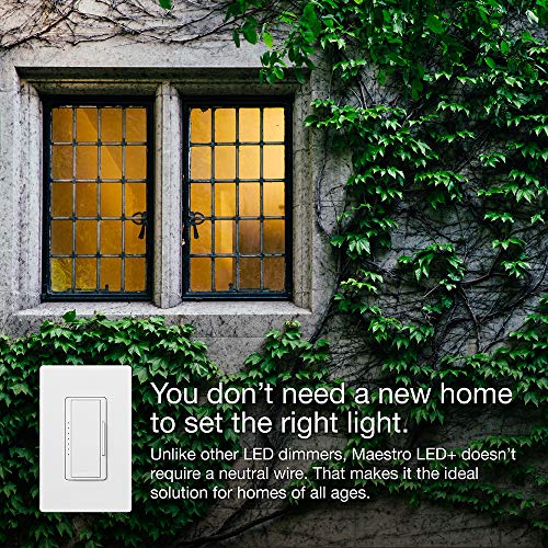 Lutron Maestro LED+ Dimmer Switch for Dimmable LED, Halogen and Incandescent Bulbs, 150W/Single-Pole or Multi-Location, MACL-153M-WH, White (2-Pack)