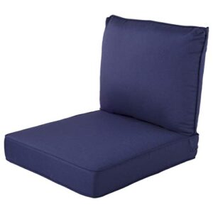 quality outdoor living 29-nv22sb all-weather patio chair deep seat and back cushion, 22x25, navy