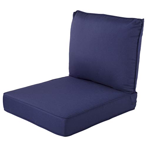 Quality Outdoor Living 29-NV22SB All-Weather Patio Chair Deep Seat and Back Cushion, 22x25, Navy