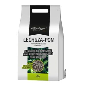 Lechuza 19562 PON Mineral Plant Substrate Potting Mix for Indoor Gardening, 12 Liter Bag, Grey