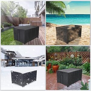 Aidetech Patio Fire Pit Cover Rectangular, 42Inch Firepit Cover Outdoor Waterproof Weatherproof Gas Firepit Table Cover (Rectangular: 42”L x 24”W x 24”H)