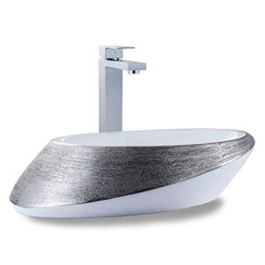 fine fixtures luxury vessel oval 20 x 15 brushed silver