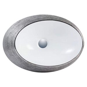 Fine Fixtures LUXURY VESSEL OVAL 20 X 15 BRUSHED SILVER