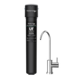 waterdrop 17ub-uf under sink water filter system, 0.01 micron filtration, reduces chlorine, lead, bad taste & odor, 24k gallons, with dedicated brushed nickel faucet, usa tech