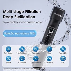 Waterdrop 17UA-UF 0.01 μm Ultra Filtration Under Sink Water Filter for Baçtёria Reduction, Reduces Lead, Chlorine, Bad Taste & Odor, 24000 Gallons, Direct Connect to Kitchen Faucet, USA Tech