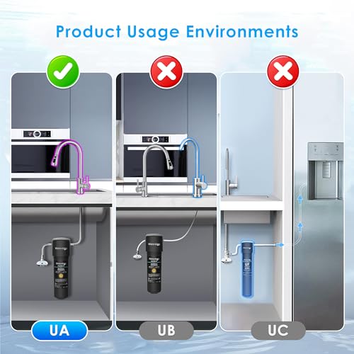 Waterdrop 15UA-UF 0.01 μm Ultra Filtration Under Sink Water Filter for Baçtёria Reduction, Reduces Lead, Chlorine, Bad Taste & Odor, 16K Gallons, Direct Connect to Kitchen Faucet, USA Tech