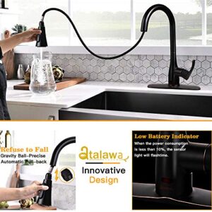 Touchless Kitchen Sink Faucets with Pull Down Sprayer, Kitchen Faucet with Pull Out Sprayer Single-Hole and 3 Hole Deck-Mount,3 Mode Single Handle Oil Rubbed Bronze Easy to Install, Spot Resist