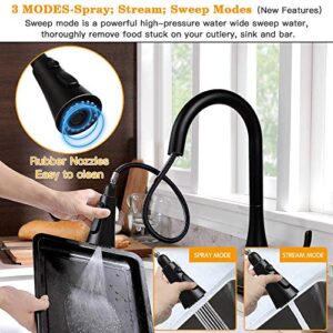 Touchless Kitchen Sink Faucets with Pull Down Sprayer, Kitchen Faucet with Pull Out Sprayer Single-Hole and 3 Hole Deck-Mount,3 Mode Single Handle Oil Rubbed Bronze Easy to Install, Spot Resist