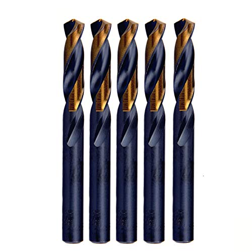 MAXTOOL 3/16" 5pcs Identical Screw Machine Drills HSS M2 Twist Stub Drill Bits Black & Bronze Fully Ground Straight Shank Short Drills; SMF02H10R12P5