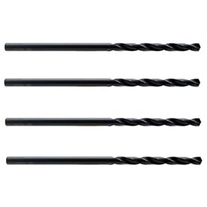 maxtool 1/16"x6" 4pcs identical aircraft extension drills hss m2 extra long deep twist drill bits straight shank fully ground black; acf02b06r04p4