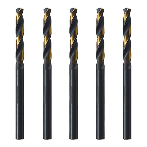 MAXTOOL 5/32" 5pcs Identical Screw Machine Drills HSS M2 Twist Stub Drill Bits Black & Bronze Fully Ground Straight Shank Short Drills; SMF02H10R10P5