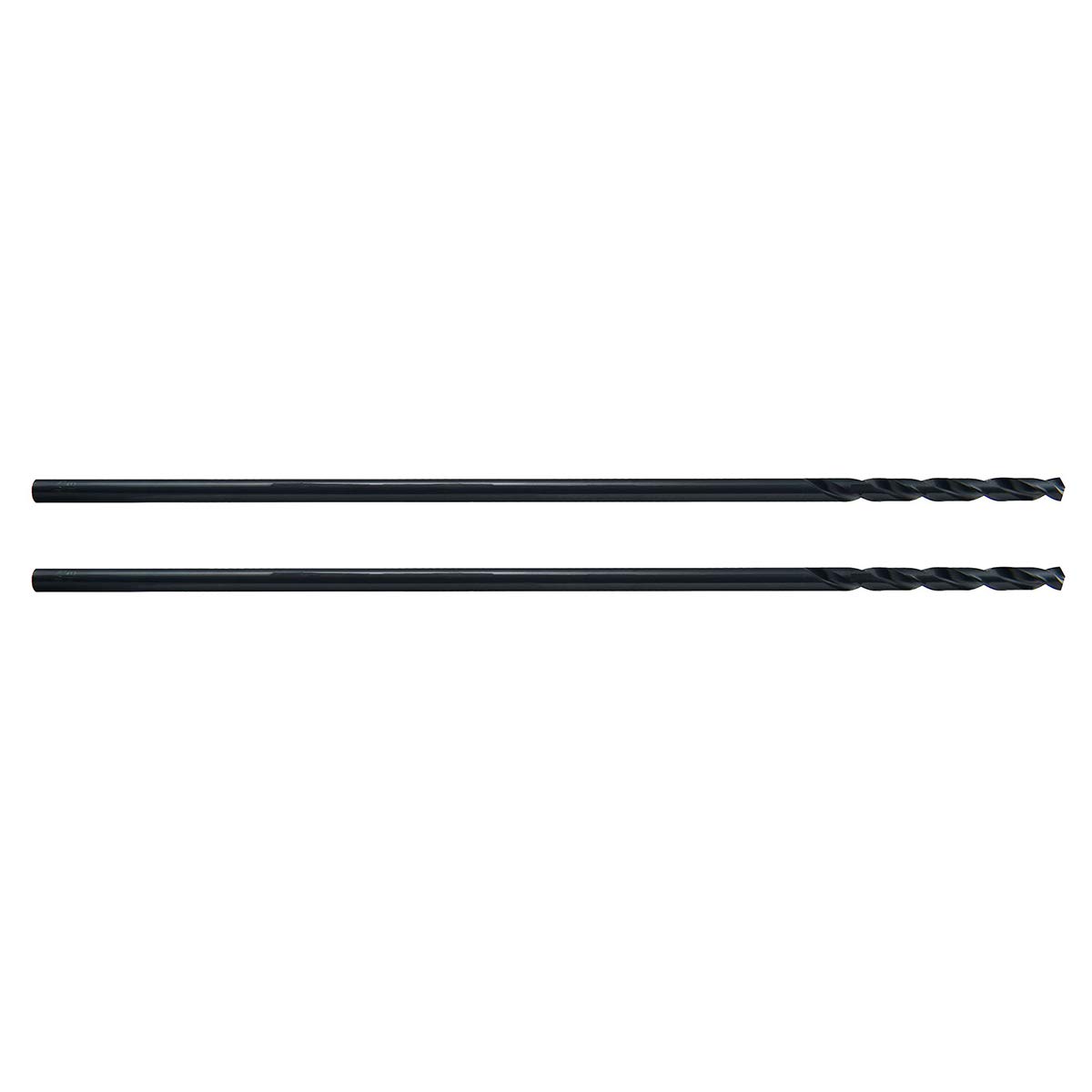 MAXTOOL 9/32"x12" 2pcs Identical Aircraft Extension Drills HSS M2 Extra Long Deep Twist Drill Bits Straight Shank Fully Ground Black; ACF02B12R18P2