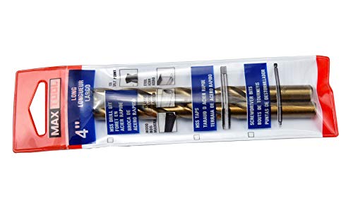 MAXTOOL 25/64" 2pcs Identical Jobber Length Drills HSS M35 Twist Drill Bits 5% Cobalt Fully Ground Golden Straight Shank Drills; JBF35G10R25P2