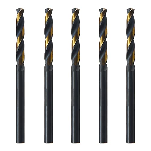 MAXTOOL 1/8" 5pcs Identical Screw Machine Drills HSS M2 Twist Stub Drill Bits Black & Bronze Fully Ground Straight Shank Short Drills; SMF02H10R08P5