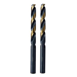 maxtool 10.3mm 2pcs identical jobber length drills hss m2 twist drill bits metric fully ground black & bronze straight shank drills; jbm02h10r103p2