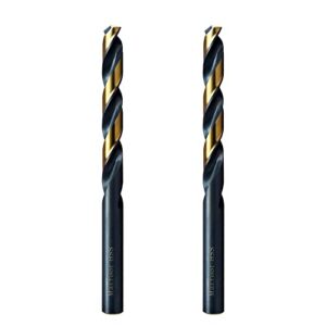 maxtool 8.5mm 2pcs identical jobber length drills hss m2 twist drill bits metric fully ground black & bronze straight shank drills; jbm02h10r085p2
