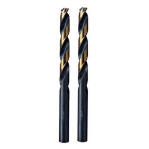 maxtool letter f 2pcs identical jobber length drills dia 0.257" hss m2 twist drill bits fully ground black-bronze straight shank drills; jbl02h10rfp2