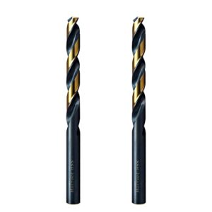 MAXTOOL 10.2mm 2pcs Identical Jobber Length Drills HSS M2 Twist Drill Bits Metric Fully Ground Black & Bronze Straight Shank Drills; JBM02H10R102P2