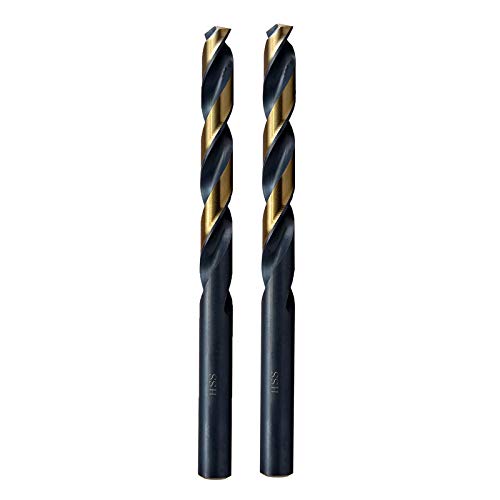 MAXTOOL 23/64" 2pcs Identical Jobber Length Drills HSS M2 Twist Drill Bits Fully Ground Black & Bronze Straight Shank Drills; JBF02H10R23P2