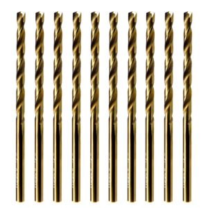 maxtool no.43 10pcs identical jobber length drills 0.089" hss m35 cobalt twist drill bits wire gauge numbered golden straight drills; jbn35g10r43p10