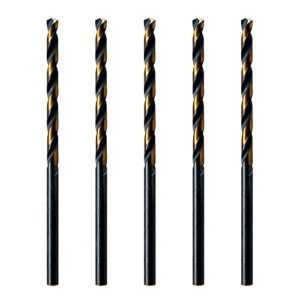 maxtool 3/64" 5pcs identical jobber length drills hss m2 twist drill bits fully ground black & bronze straight shank drills; jbf02h10r03p5