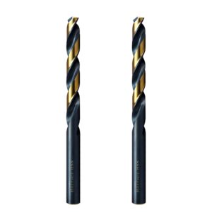 maxtool letter v 2pcs identical jobber length drills dia 0.377" hss m2 twist drill bits fully ground black-bronze straight shank drills; jbl02h10rvp2