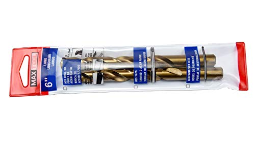 MAXTOOL 23/64" 2pcs Identical Jobber Length Drills HSS M35 Twist Drill Bits 5% Cobalt Fully Ground Golden Straight Shank Drills; JBF35G10R23P2