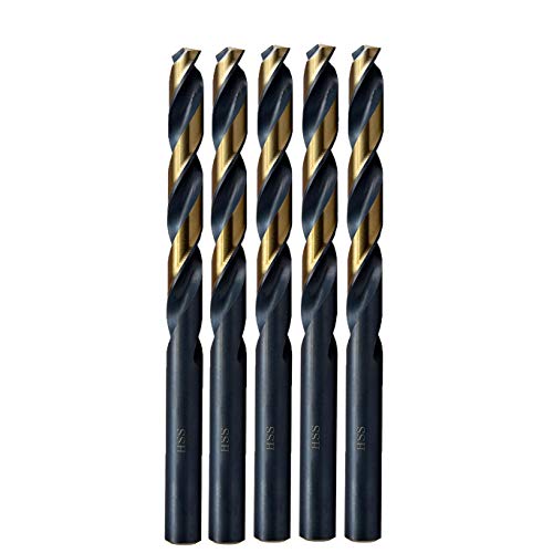 MAXTOOL 17/64" 5pcs Identical Jobber Length Drills HSS M2 Twist Drill Bits Fully Ground Black & Bronze Straight Shank Drills; JBF02H10R17P5