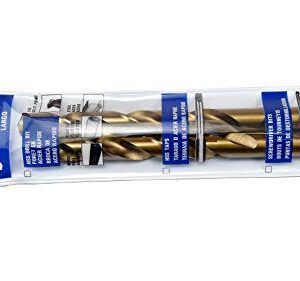 MAXTOOL 9/32" 2pcs Identical Jobber Length Drills HSS M35 Twist Drill Bits 5% Cobalt Fully Ground Golden Straight Shank Drills; JBF35G10R18P2