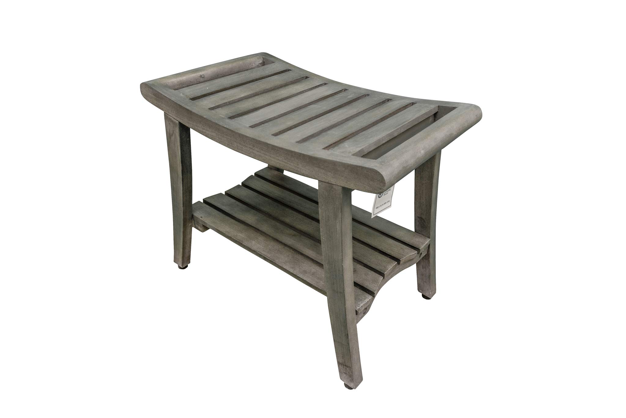 24 Inch, Gray, Teak Shower Bench, Teak Shower Stool, Teak Bench Shower, Teak Shower Seat, Teak Wood Shower Bench, Teak Shower Bench for Inside Shower, Teak Shower Chair