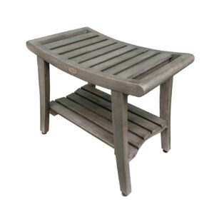 24 Inch, Gray, Teak Shower Bench, Teak Shower Stool, Teak Bench Shower, Teak Shower Seat, Teak Wood Shower Bench, Teak Shower Bench for Inside Shower, Teak Shower Chair